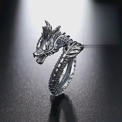 Silver Adjustable Dragon Ring (Pack of 2)